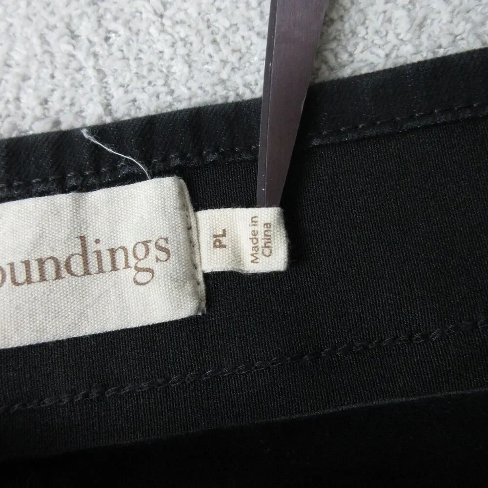 Soft Surroundings Pull On Pants Womens Petite L Black Stretch Slim Ankle 36x24.5